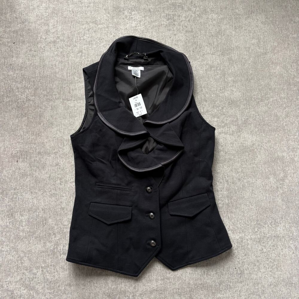 NWT Cache Black Sleeveless Collar Blouse Top